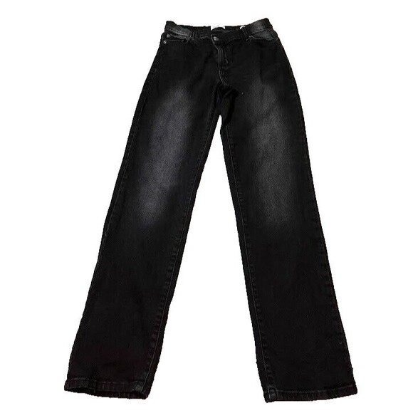 True Craft Jeans 4 Black High Rise Straight Distressed Casual Normcore Denim - Picture 1 of 6